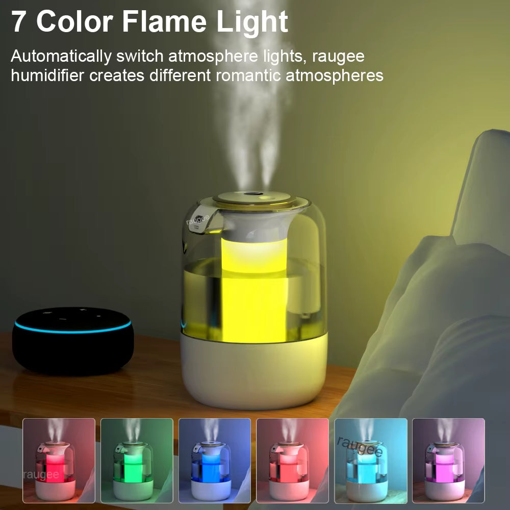 Air Humidifier 2.2L Large Capacity Humidifier USB Double Spray Port Cool Mist Maker with Colorful Night Light Air Humidifier