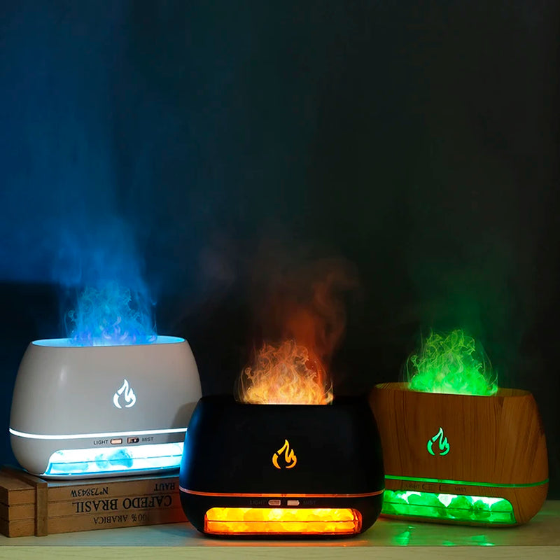 Aroma Diffuser Mini Ultrasonic Usb Air Humidifier 3D Flame Air Humidifier Colorful Humidifier