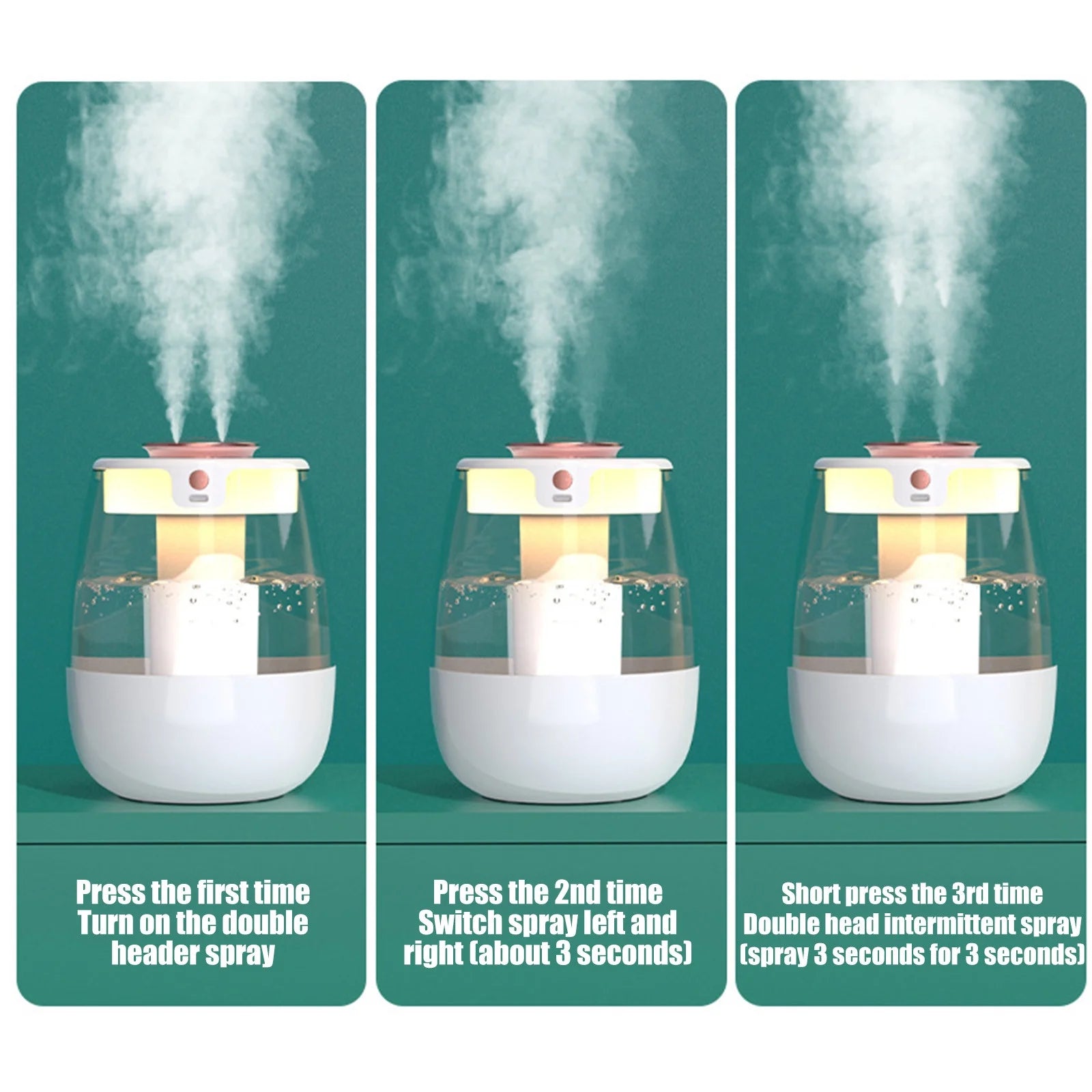 Air Purifier and Humidifier Combo, USB Humidifier with Humidity Display, Quiet Cool Mist Humidifier for Bedroom and Office Plants, Easy to Clean