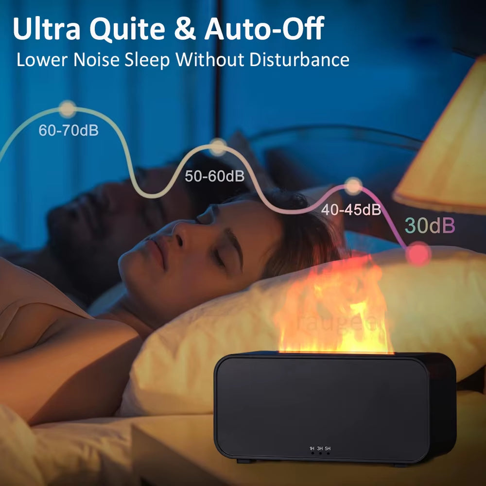 Air Humidifier Aroma Essential Oil Diffuser for Home Flame Air Humidifier Mini Desk Air Fragrance Diffuser with LED Night Light