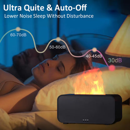 Air Humidifier Aroma Essential Oil Diffuser for Home Flame Air Humidifier Mini Desk Air Fragrance Diffuser with LED Night Light