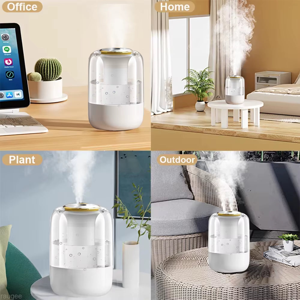 Air Humidifier 2.2L Large Capacity Humidifier USB Double Spray Port Cool Mist Maker with Colorful Night Light Air Humidifier