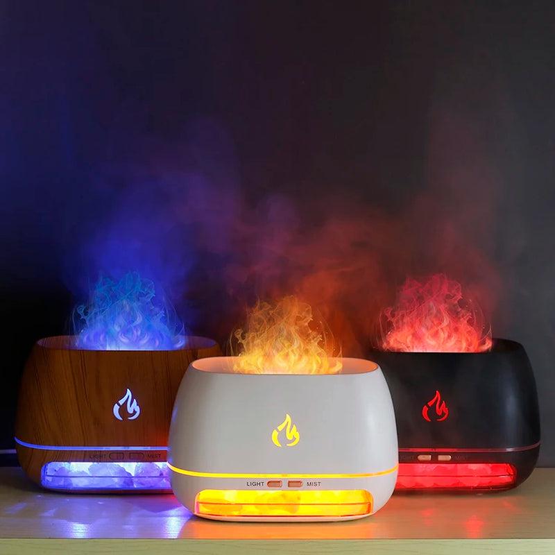 Aroma Diffuser Mini Ultrasonic Usb Air Humidifier 3D Flame Air Humidifier Colorful Humidifier