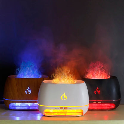 Aroma Diffuser Mini Ultrasonic Usb Air Humidifier 3D Flame Air Humidifier Colorful Humidifier