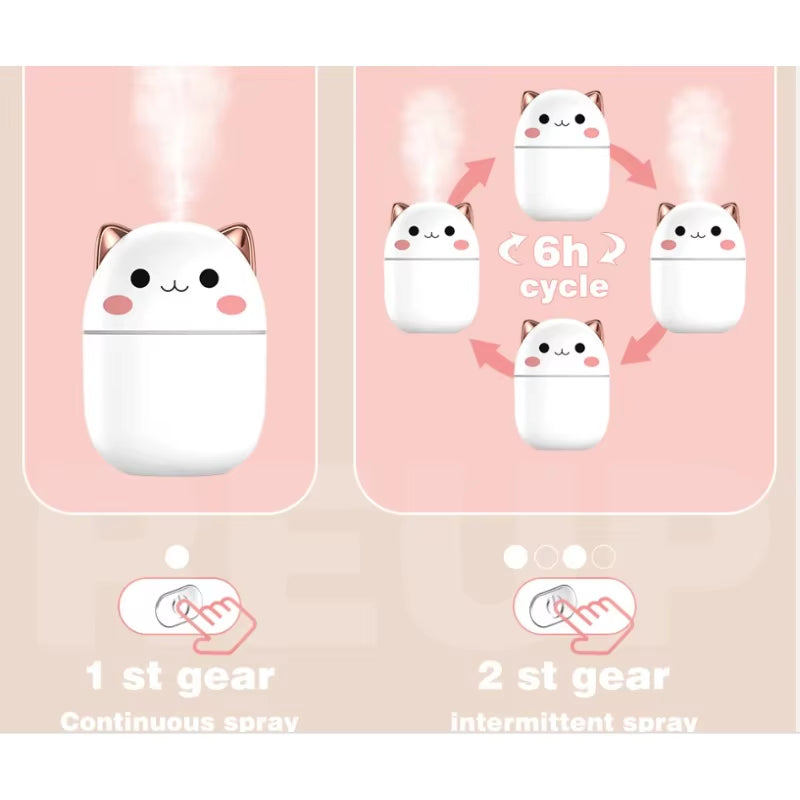 Kitten Humidifier Cute Air Humidifier Aromatherapy Humidifier Diffuser Essential Oil Diffuser Home Air Purifier